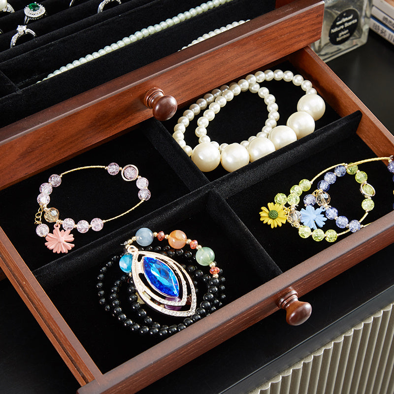 Wooden Princess Jewelry Large Capacity Storage Box