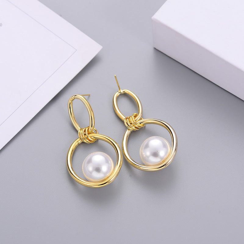 Fashion Trend Earrings Simple Personality Metal Texture Earrings
