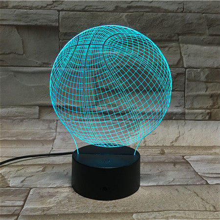 Colorful three-dimensional basketball decoration night light
