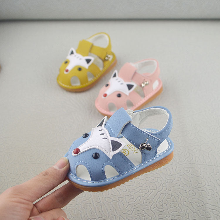Cartoon tendon soft bottom baotou baby called shoes non-slip toddler sandals
