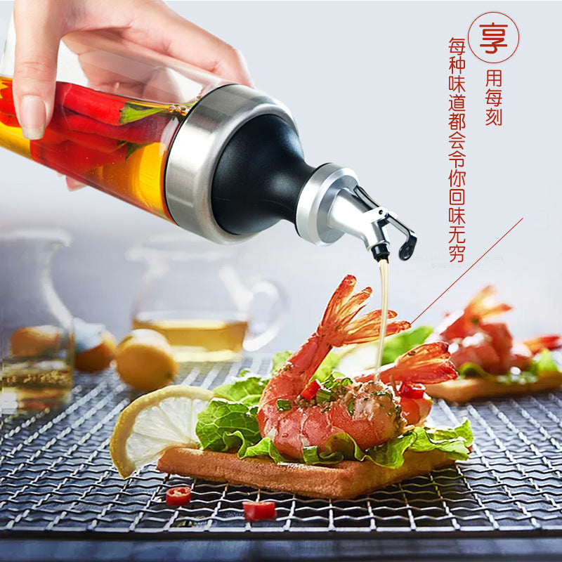 Bouteilles en verre borosilicaté avec grande bouteille de vinaigre, bouteille de cuisine, pot de vinaigre, fuite d'huile de sésame, grande capacité de sauce soja.