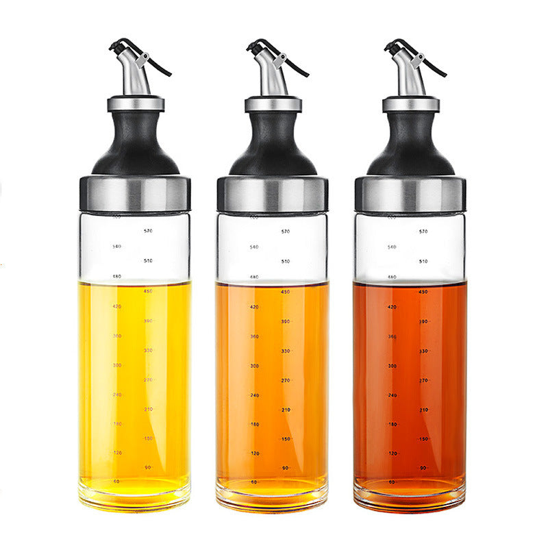 Bouteilles en verre borosilicaté avec grande bouteille de vinaigre, bouteille de cuisine, pot de vinaigre, fuite d'huile de sésame, grande capacité de sauce soja.