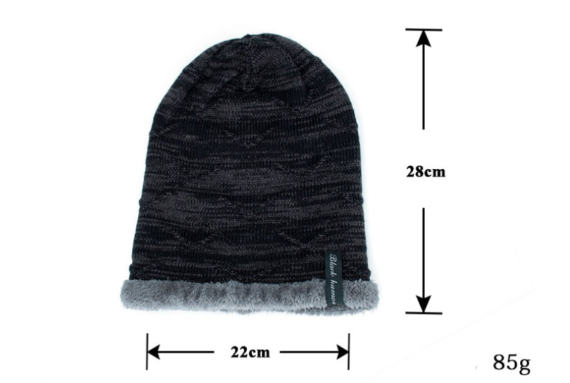 Knitted woolen cap to keep warm in winter