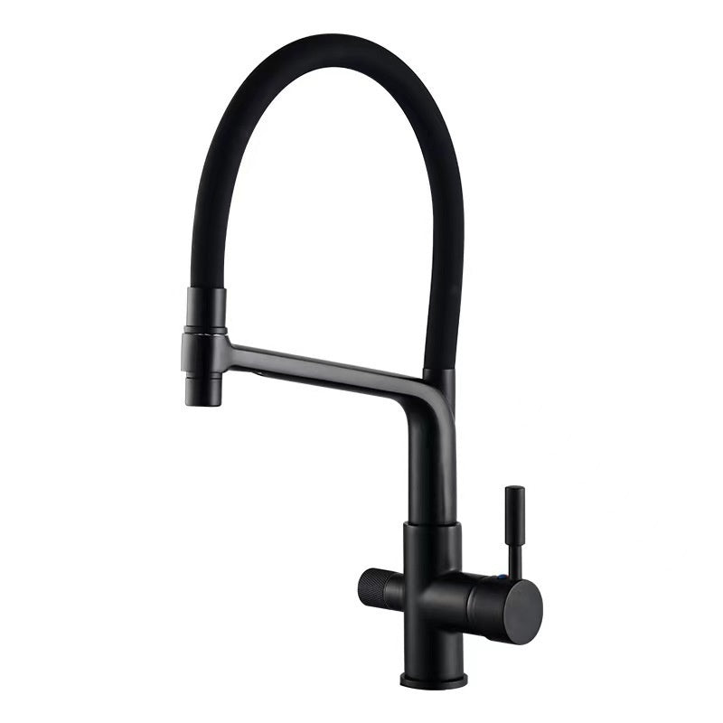 Copper Three In One Kitchen Hot And Cold Spring Sink Faucet