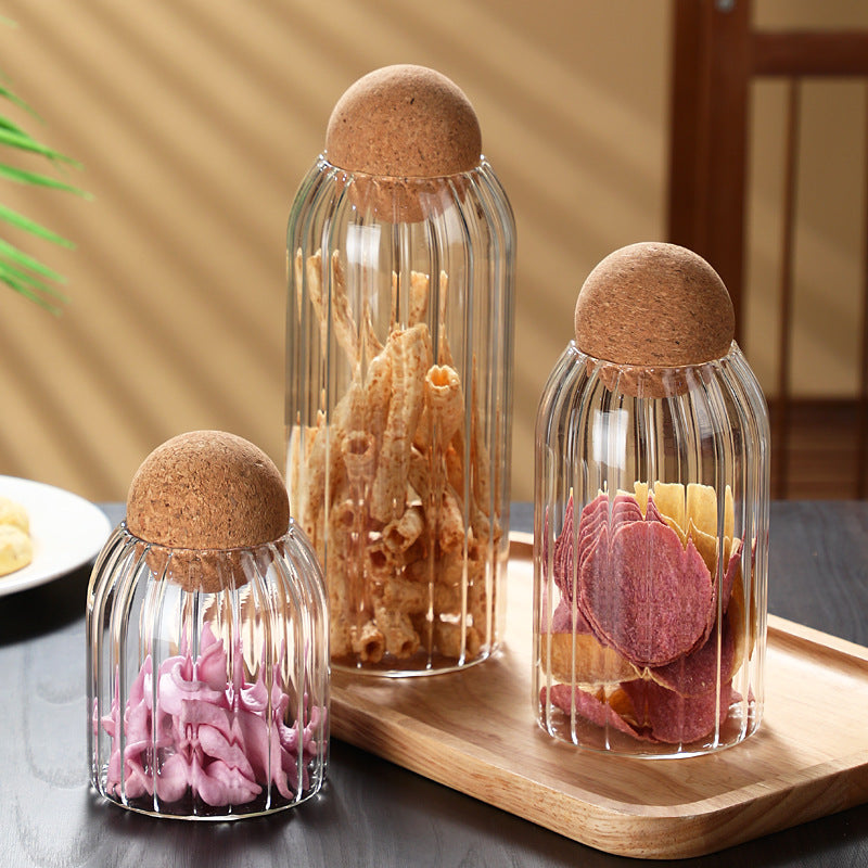 Bocal de rangement Ball, bouchon en bois, pots à thé parfumé scellés, boîte à bonbons, boîte de rangement pour grains de café