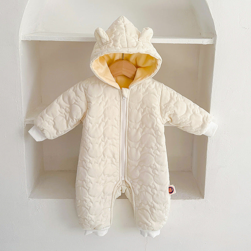 Baby Thickened Cute Cartoon Compressed Cotton Children Thermal Quilted Rompers Jumpsuit