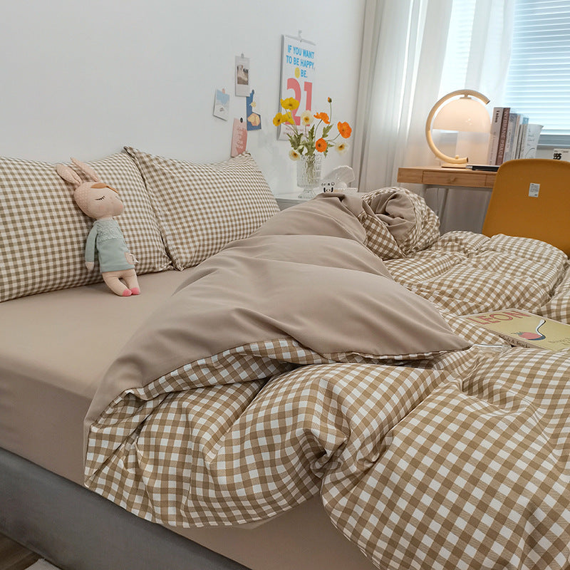 Modern Minimalist Washed Cotton Four-piece Bedding Set