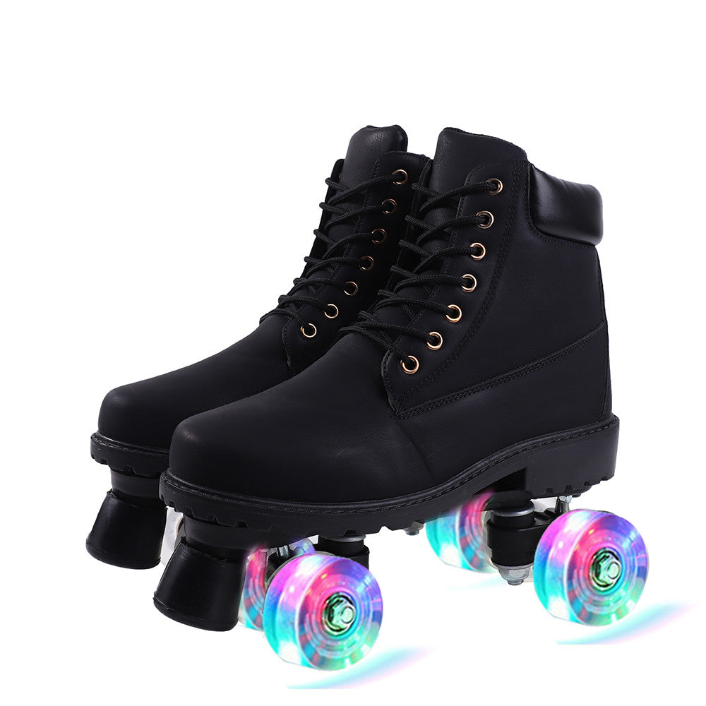 Double Row Skates Double Row Pulleys Four-roller Skates Roller Skating Flashing Wheels