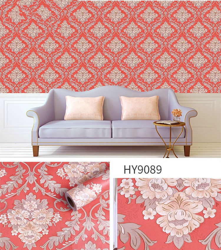 Large Flower Wallpaper Mixed With Family Style