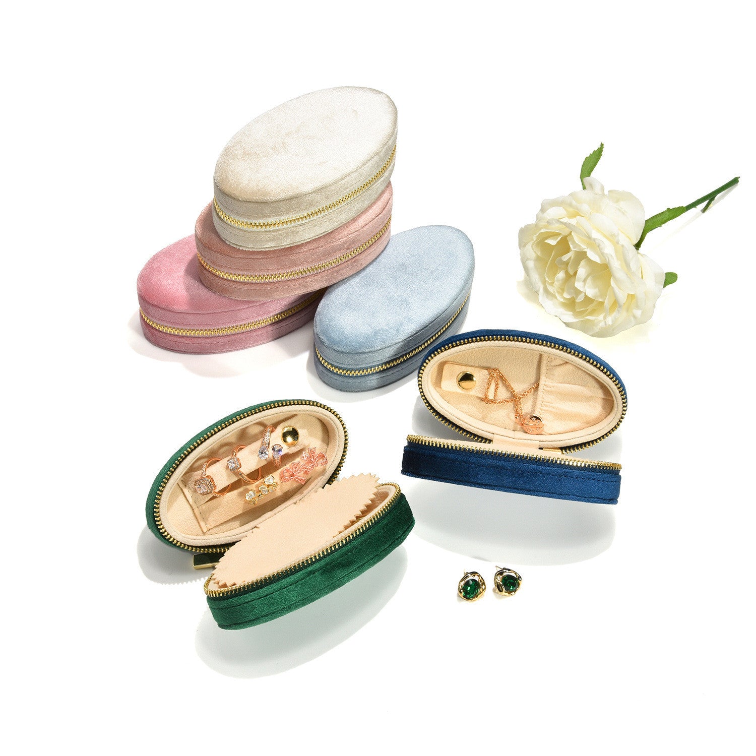 Multifunctional Velvet Jewelry Storage Box