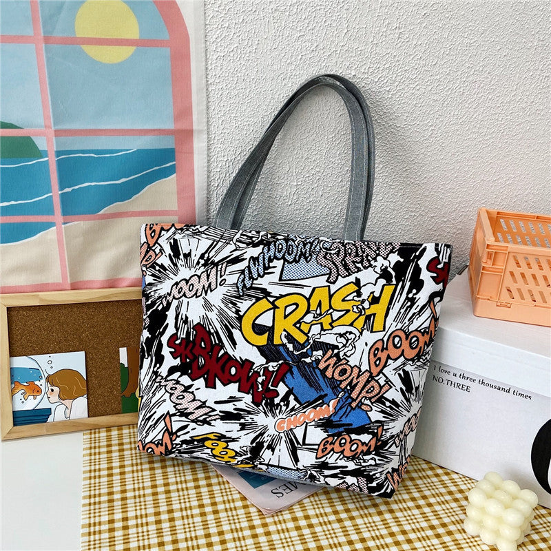 Canvas Large Capacity Ladies Print Tote Bag