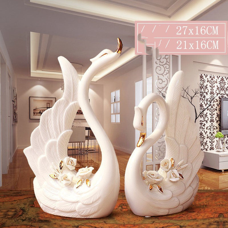 Décorations d'hôtel pour café, artisanat de cygnes pour l'ameublement de la maison