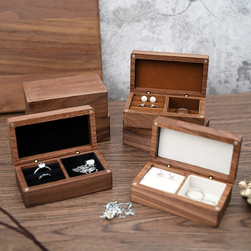 Wooden Jewelry Storage Box Exquisite High-end Gift Portable