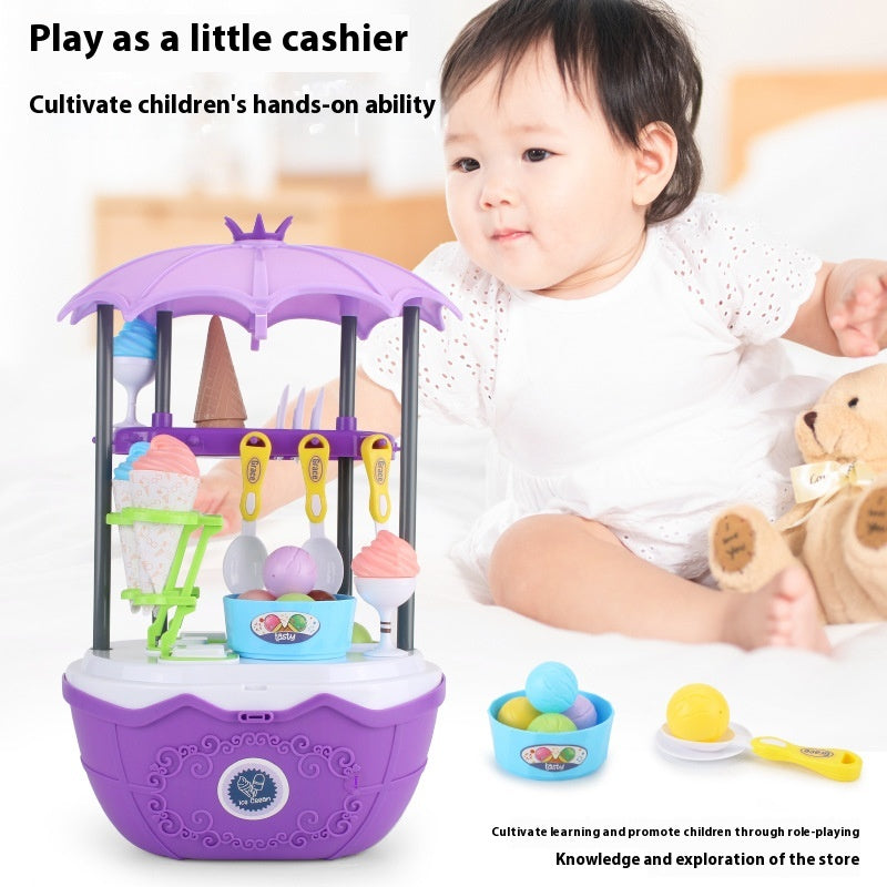Children Play House Trolley Ice Cream Candy Car Dresser Doctor Toy Kitchen Suit