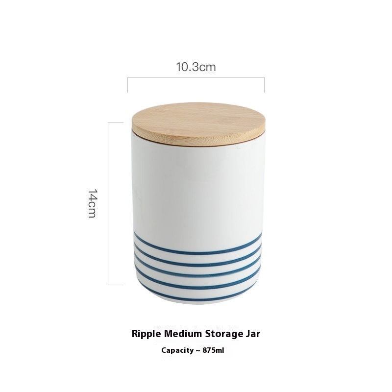 Sealed Jar Ceramic With Lid Kitchen Storage Cereals Food Storage Jar