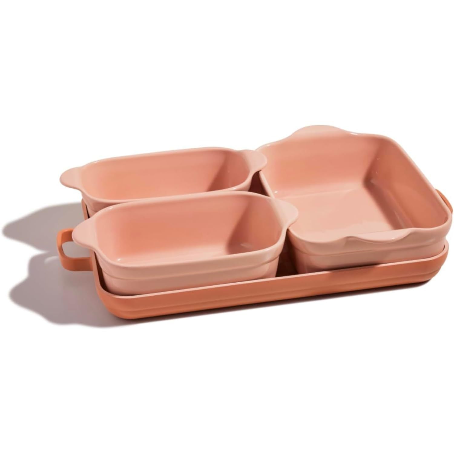 Nordic Style Ceramic Binaural Baking Pan Creative Household Oven Baking Dish Four-piece Set