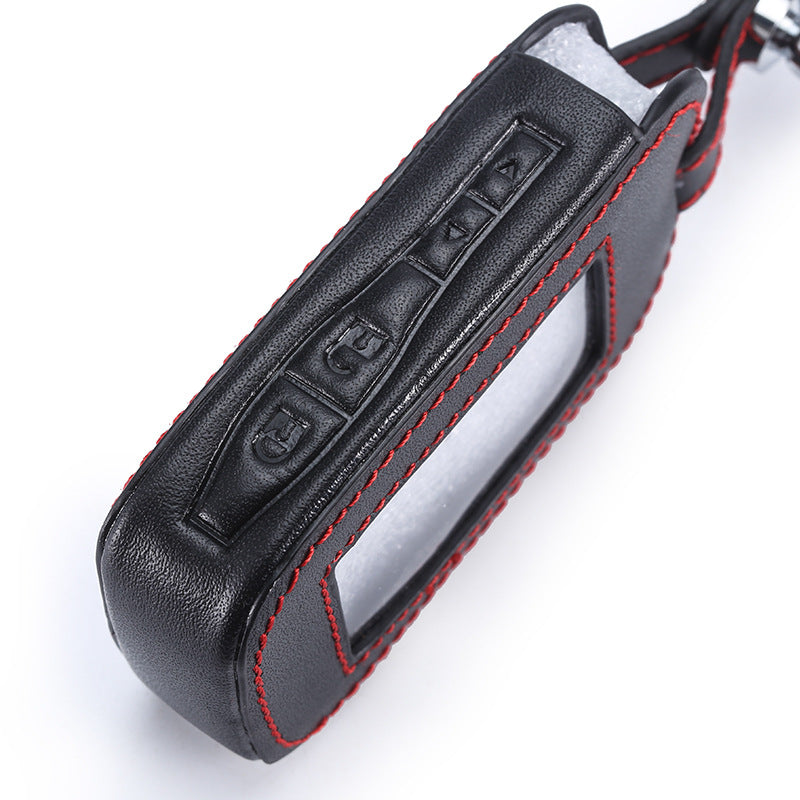 Car Leather Key Bag For Russian Alarm Key Cover Key Shell