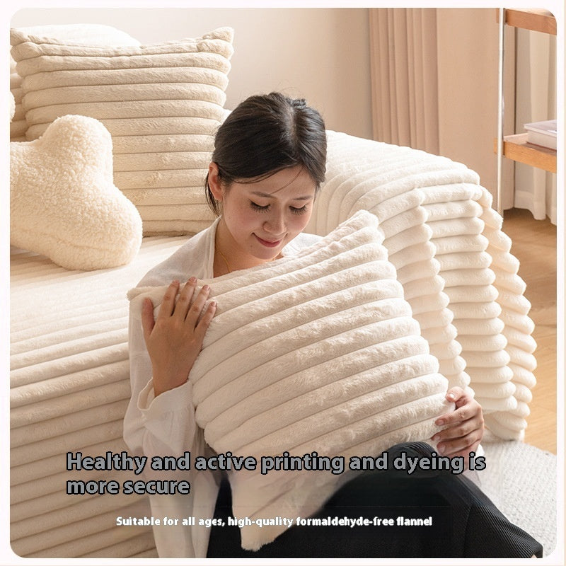 Flannel Sofa Towel Cream Style Cover Blanket