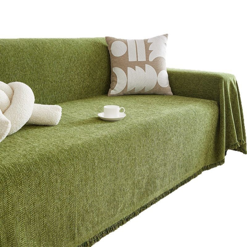 Herringbone Pattern Anti-scratching Four Seasons Universal Sofa Cover Cloth