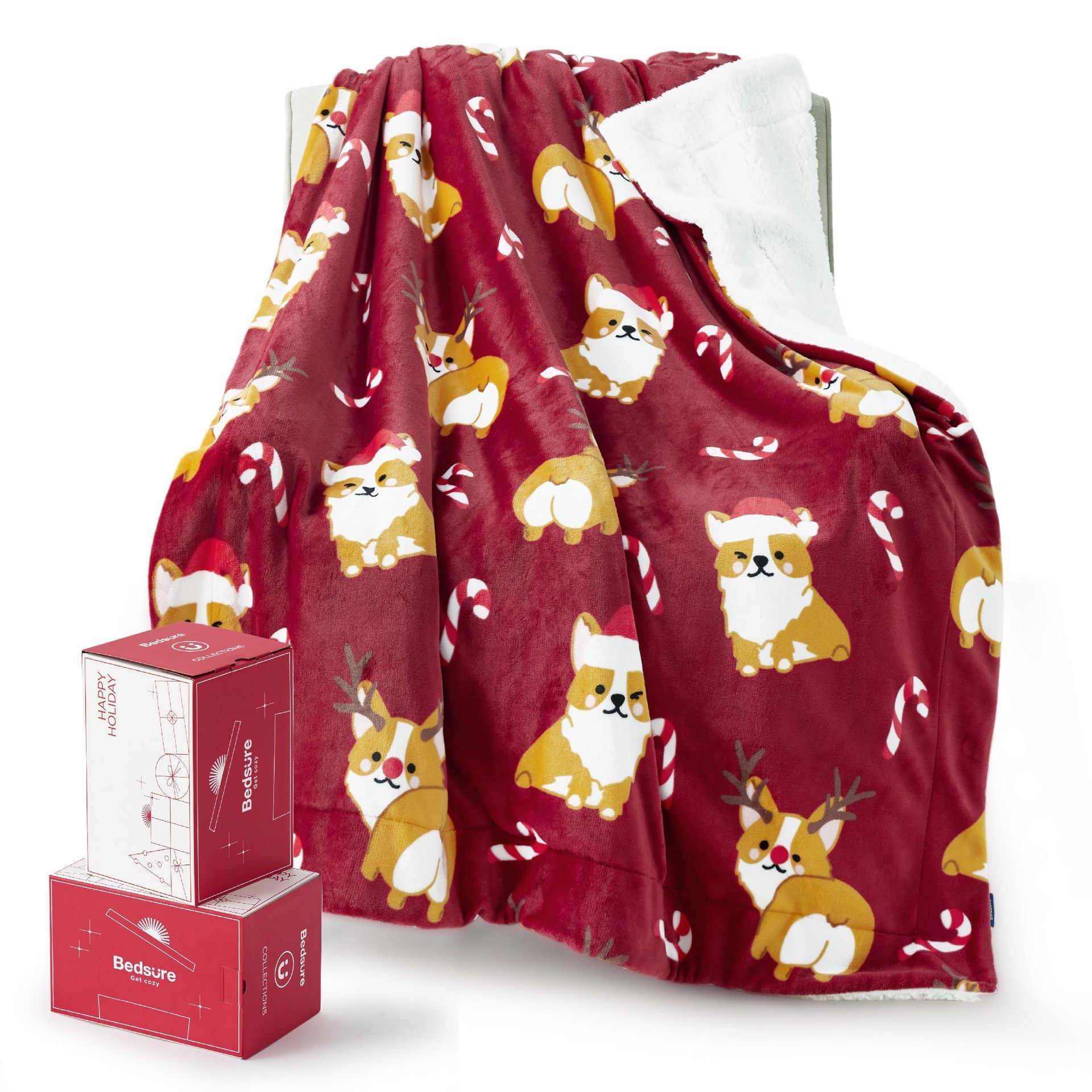 Christmas Corgi Dog Baby Blanket