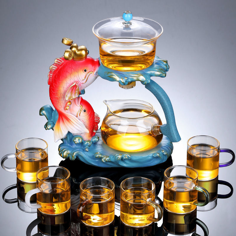 Home Living Room Induction Teapot Glass Automatic Tea Set