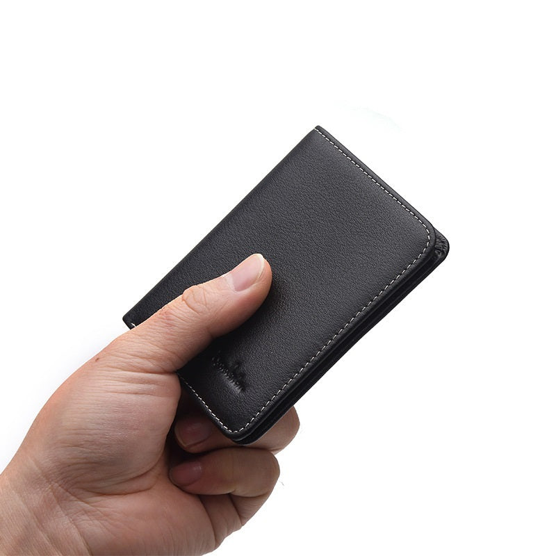 Men's Short Genuine Soft Leather Ultra-thin Wallet