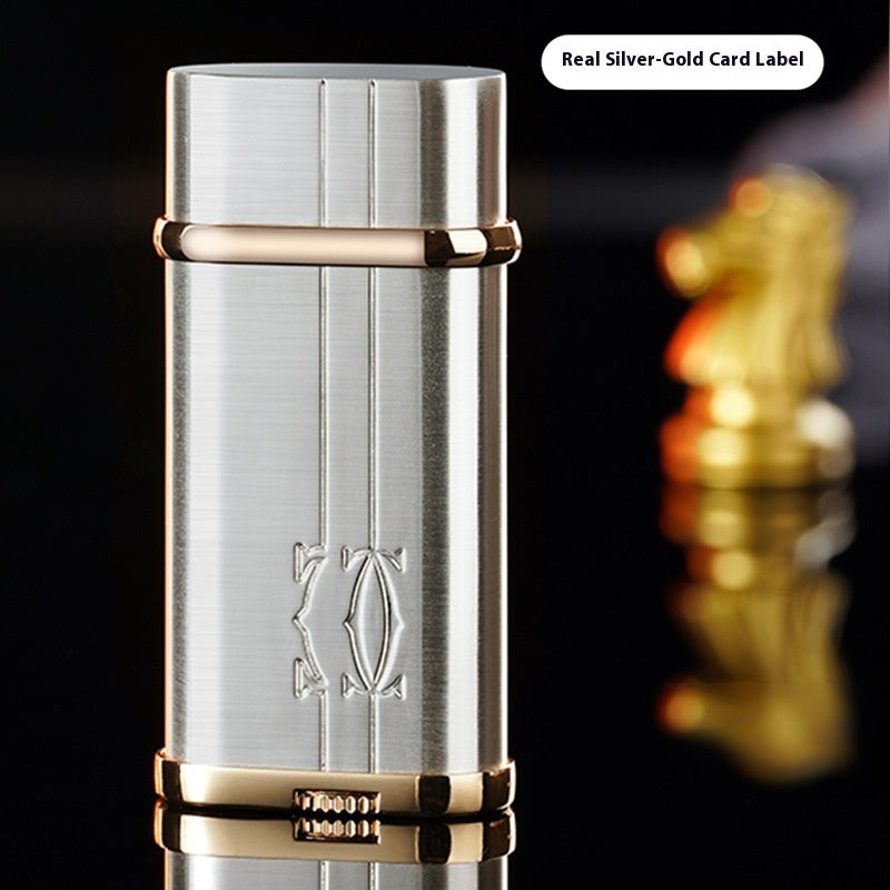 New Grinding Wheel Oblique Fire High-grade Electroplating Resin Craft Retro Men's Gift Open Flame Gas Lighters