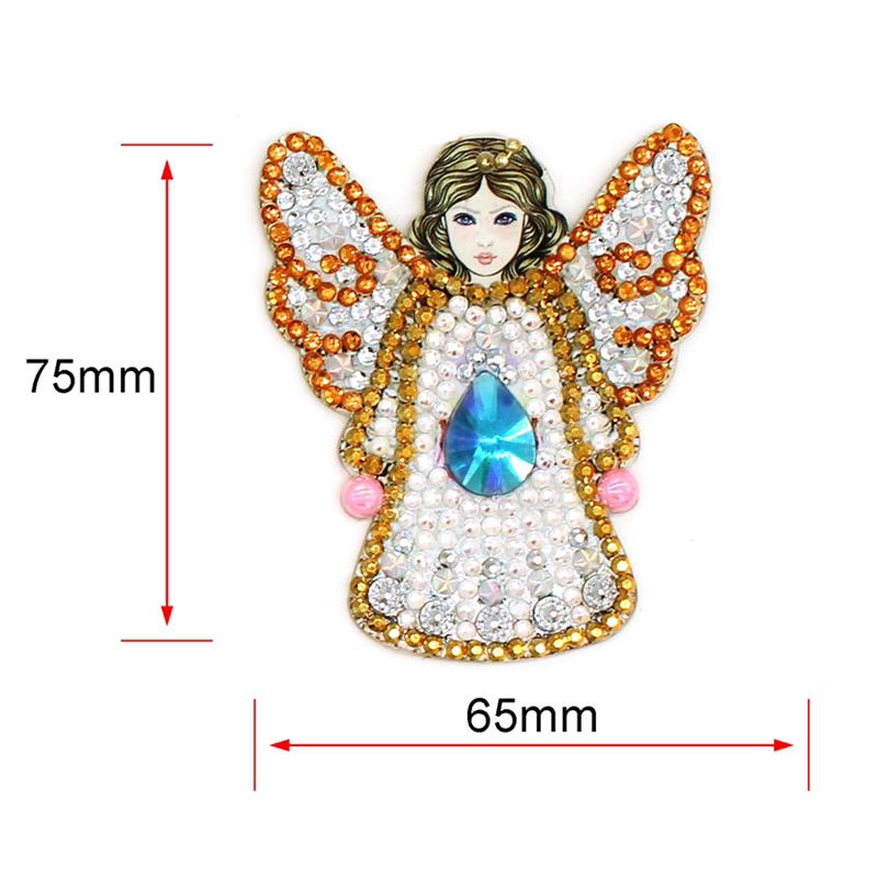 5Pcs DIY Diamond Painting Keychain Angel Pattern Diamond Embroidery