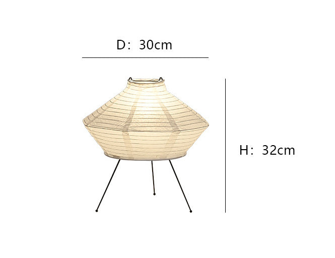 Lampe de table verticale créative en papier de riz de style japonais pour chevet