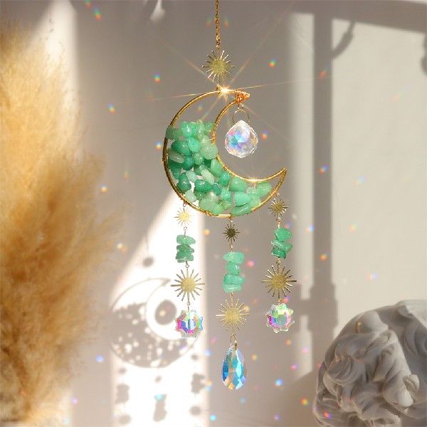 Moon Metal Crystal Reflective Jewelry Car Accessories
