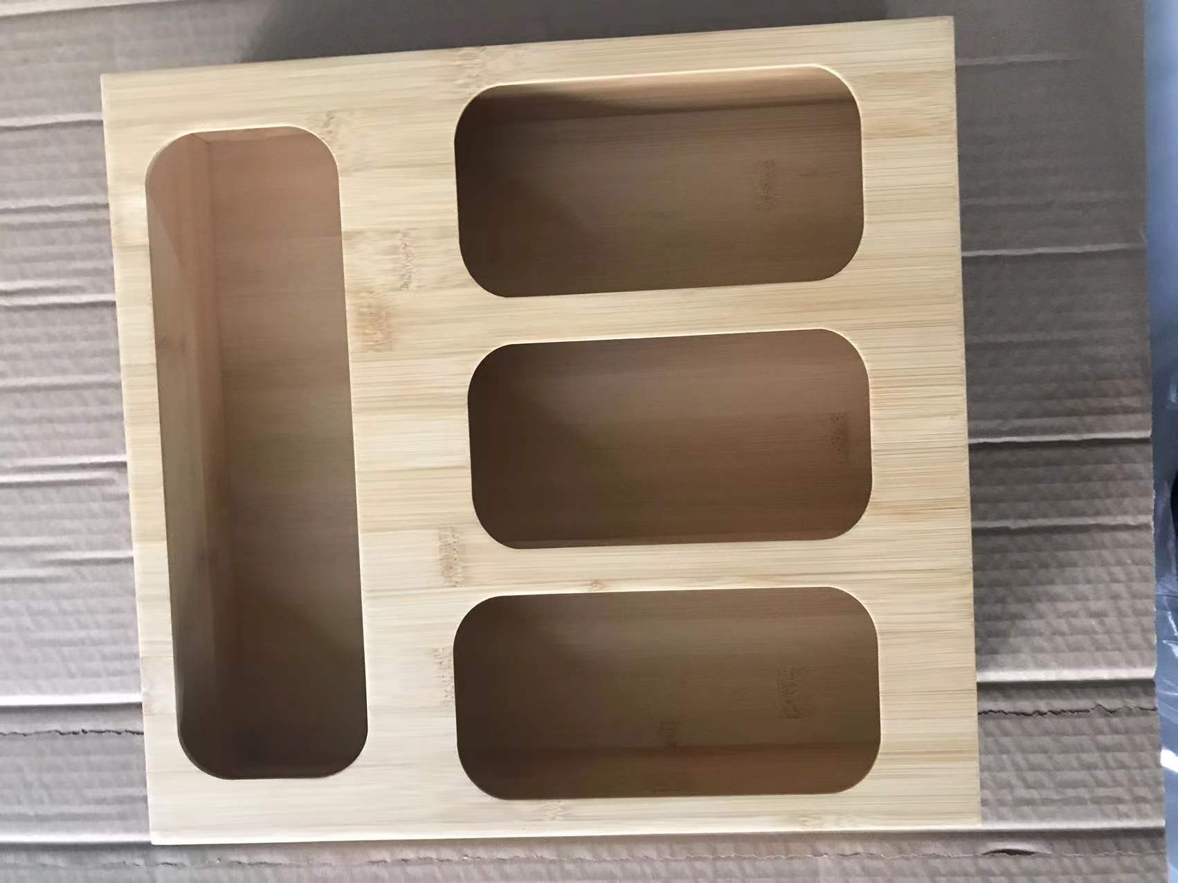 Bamboo Zipper Bag Storage Manager For Kitchen Drawers