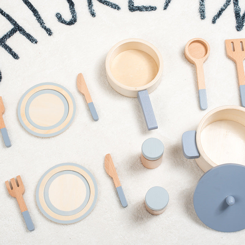 Wooden Children's House Simulation Kitchen Toy Set