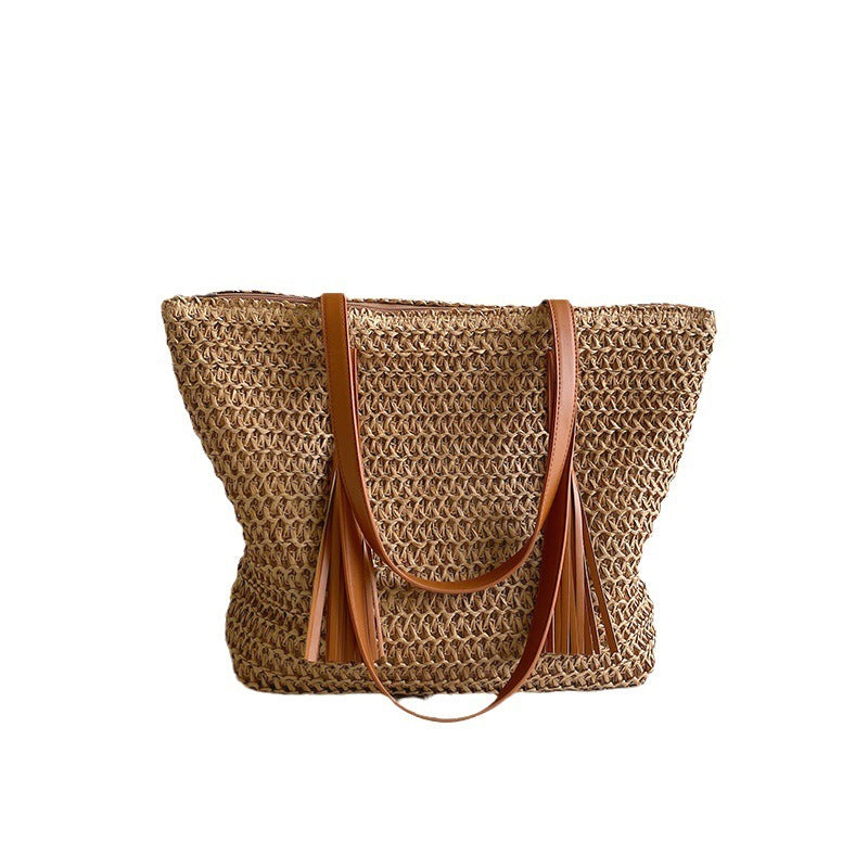 Large Capacity Handmade Storage Cotton And Linen Shoulder Bag