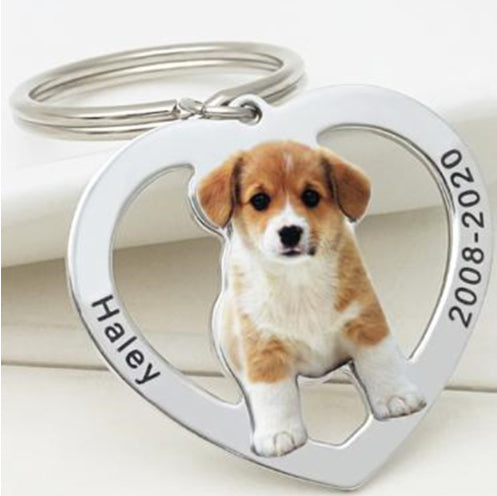 Custom Keychain Picture Keyring Dog Photo Keychain Pet Memo