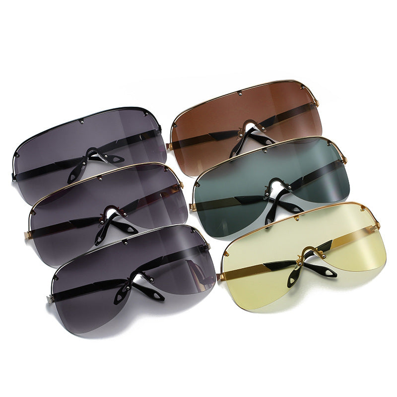Fashion Metal Half Frame Windproof Sunglasses
