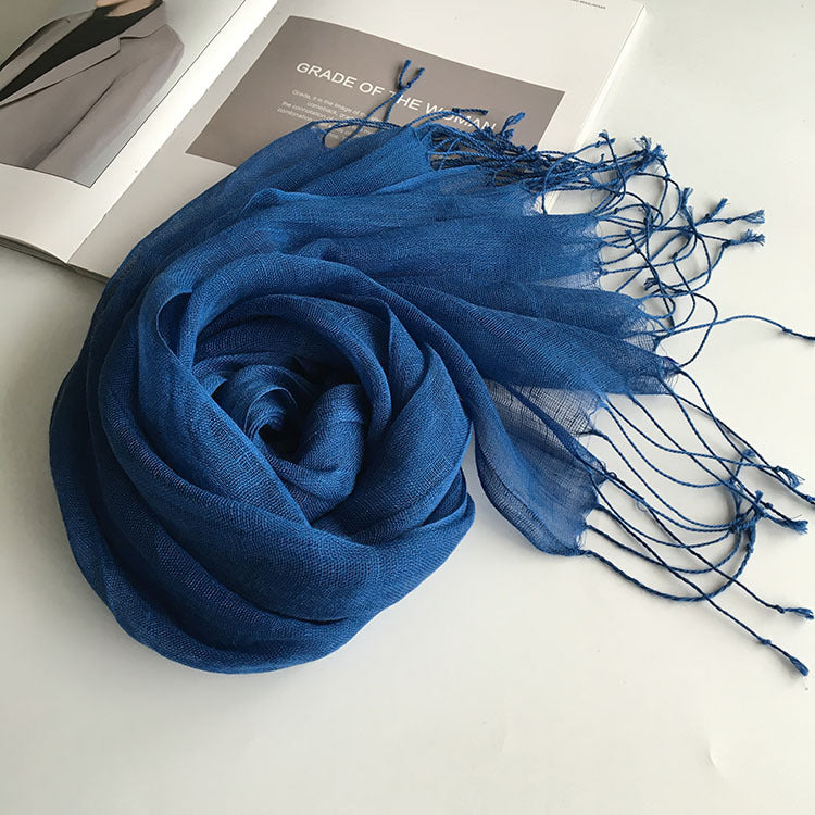 Thin Linen Candy Color Scarf Travel Holiday Sunscreen Shawl