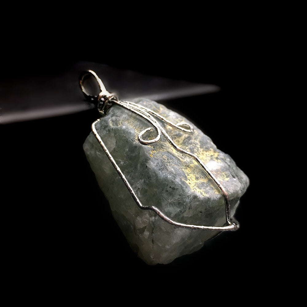 Natural Crystal Agate Rough Stone Pendant Irregular Winding
