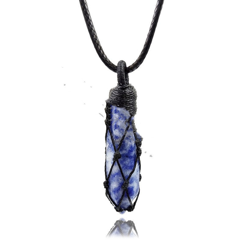 Adjustable Natural Stone Mesh Braided Necklace