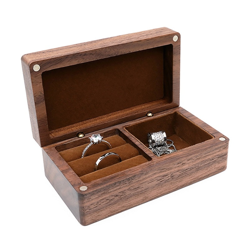 Wooden Jewelry Storage Box Exquisite High-end Gift Portable