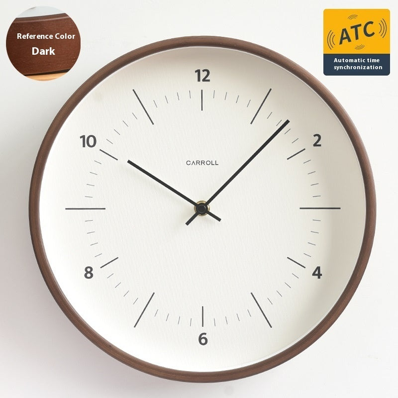 Solid Wood Light Luxury Wall-mounted Clock