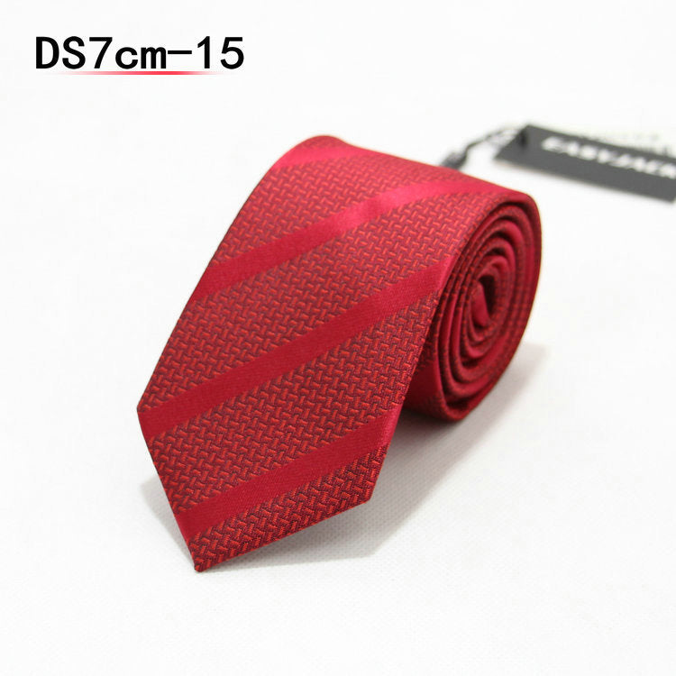 Business 7cm Striped Professional Narrow Casual Black Tie