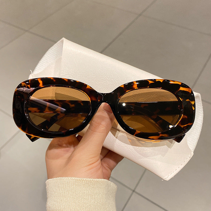 Simple Colorful Oval Frame Sunglasses