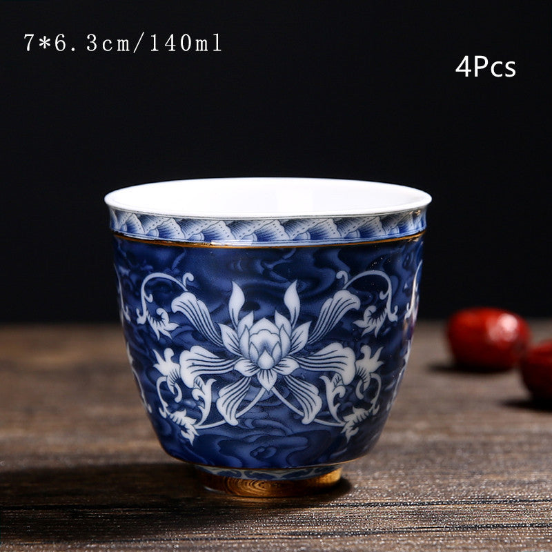 Vintage Chinese Ceramic Cup Coaster Tea Set