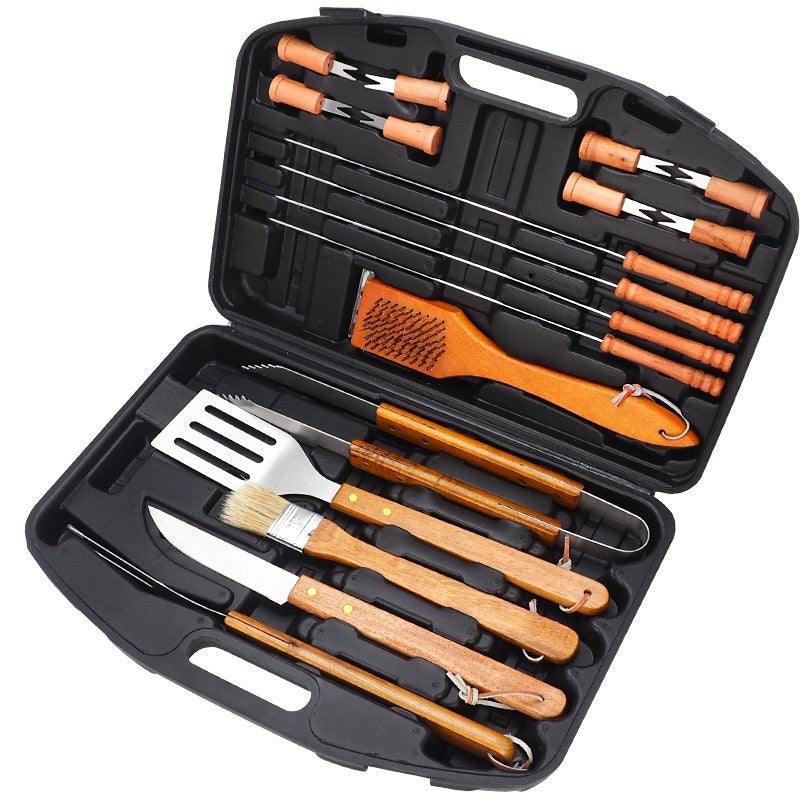 Stainless Steel Outdoor Wooden Handle Barbecue Tool Set