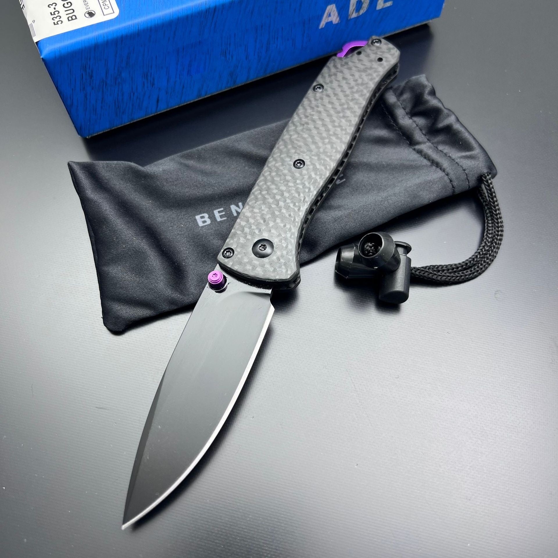 Cross-border Butterfly 535533 High-end Carbon Fiber Handle Folding Knife Outdoor Survival Portable Utility Knife Fishing Knife