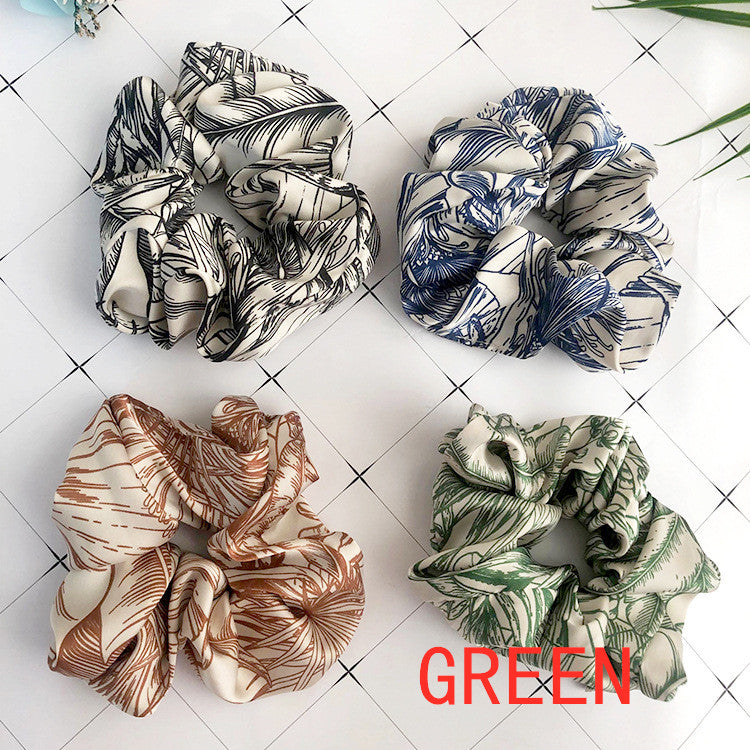 INS Wind Ladies Print Bamboo Leaf Cloth Hair Band Headwear