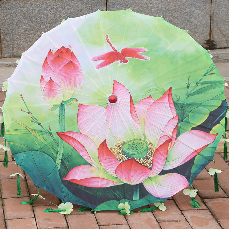 Handmade Dance Performance Printing Silk Umbrella