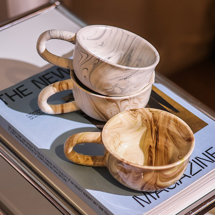 Ceramic Coffee Cup Marble Texture Medieval Style