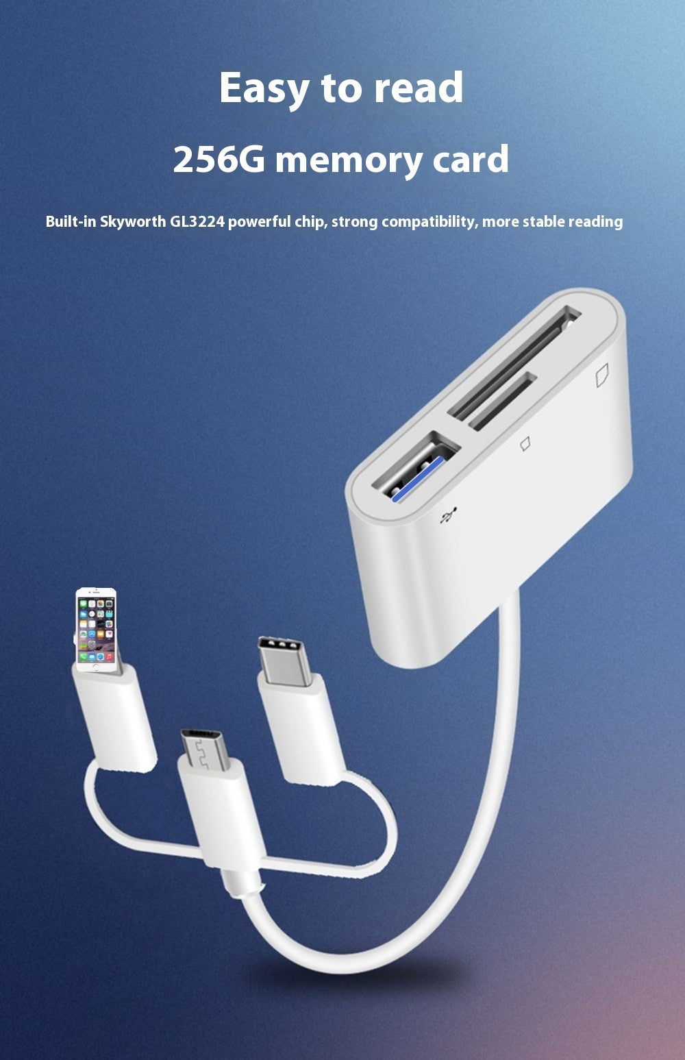 Mobile Phone SD Card Reader Camera Memory Card Conversion All-in-one