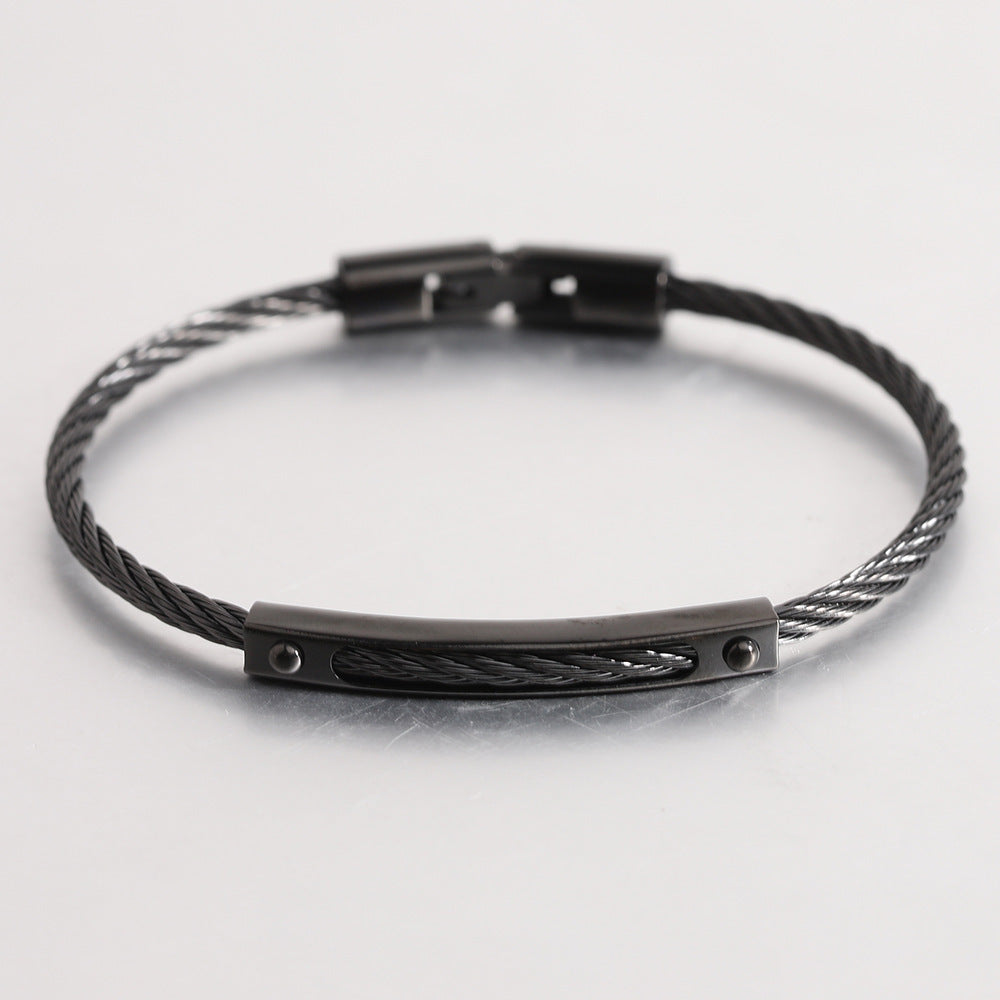 Long All-match Titanium Steel Cable Fashion Steel Wire Openable Bracelet